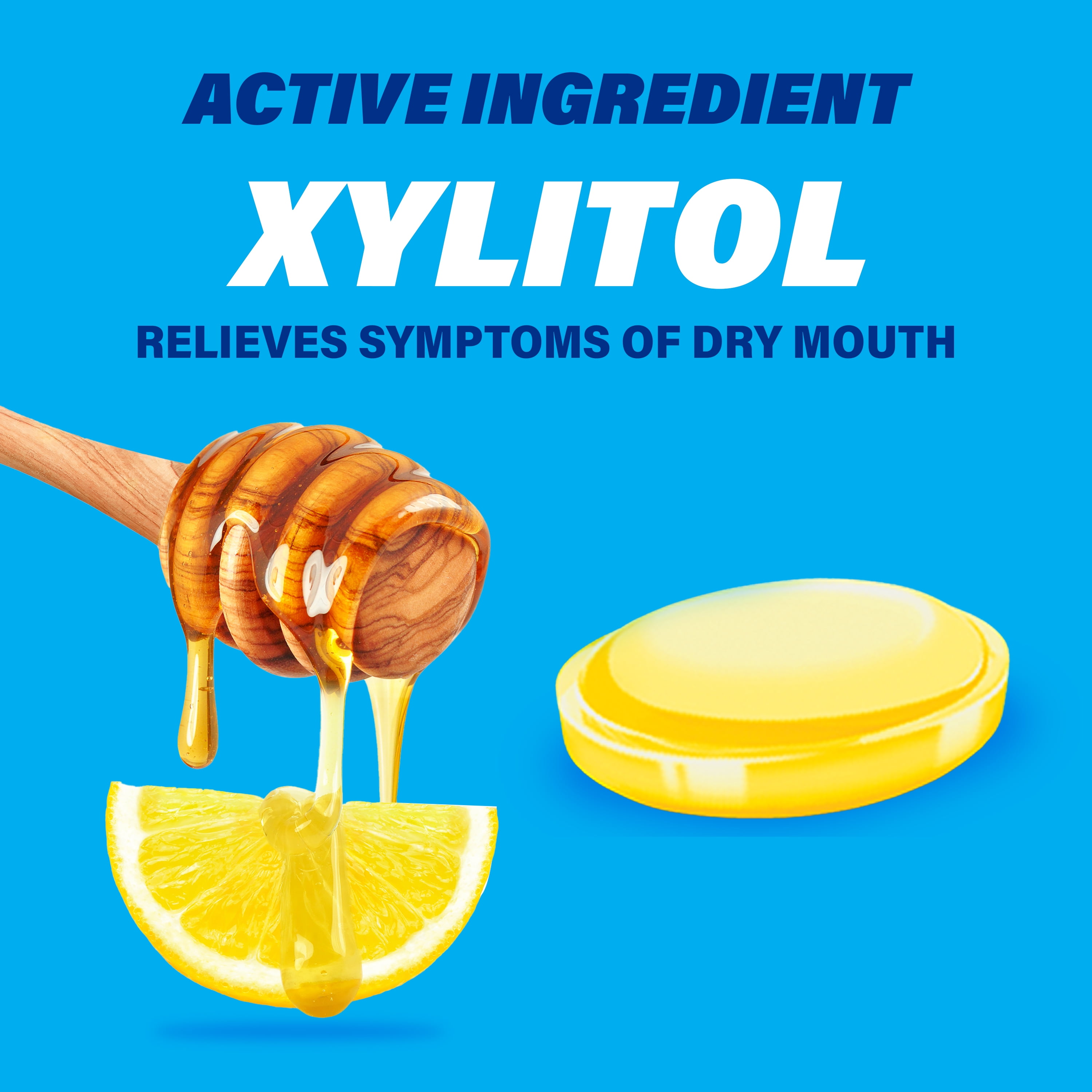 (2 pack) ACT Dry Mouth Moisturizing Lozenges With Xylitol, Honey-Lemon, 36 ct.