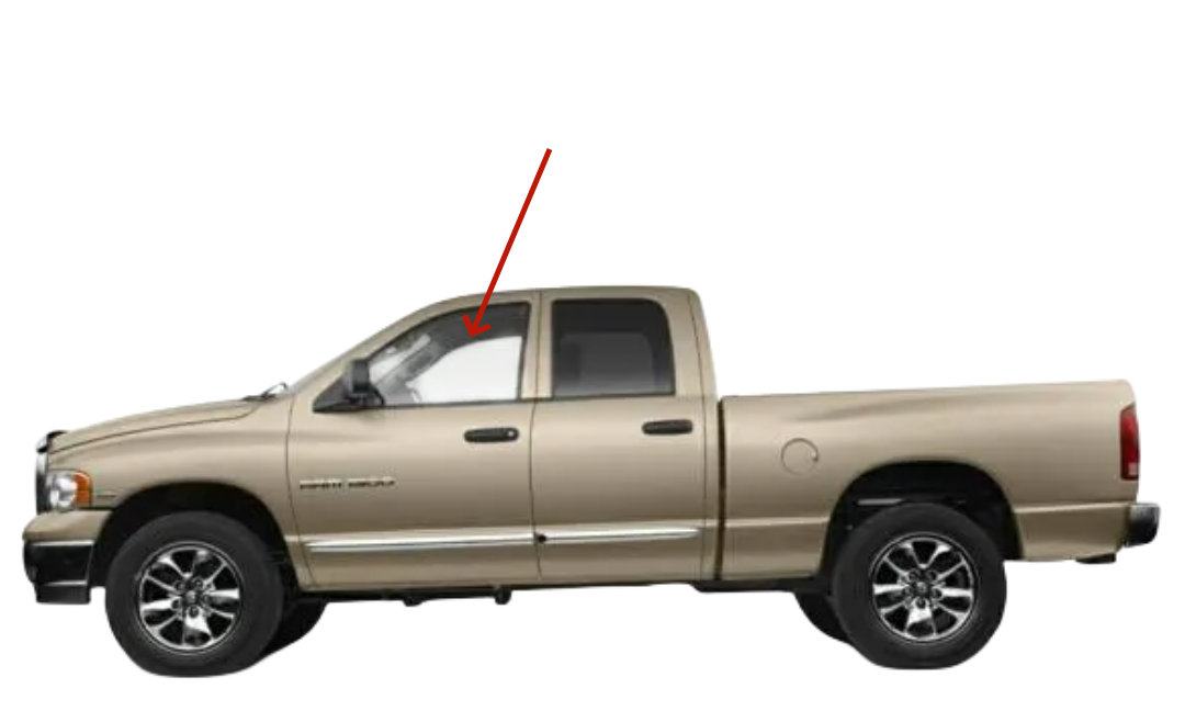 Passenger Side Door Window Glass For 2002-2008 Dodge Ram 2DR Standard Cab
