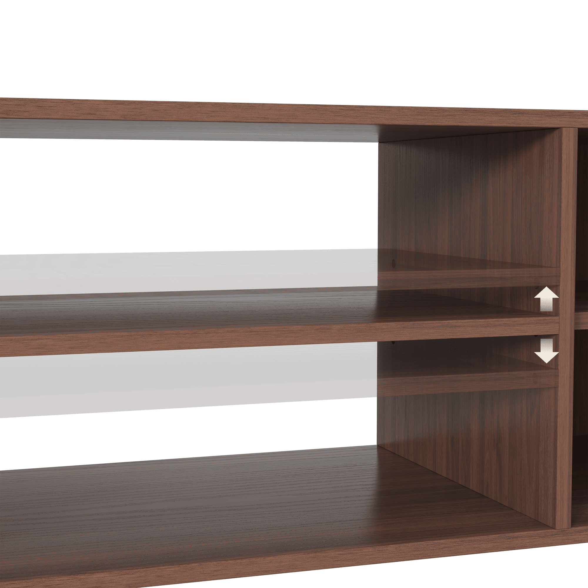 ZOSQUARE 65 inch TV Stand for TVs up to 75", Walnut Entertainment Center with Fluted Doors and Open Shelves, Wood TV Console with Rounded Edges for Living Room