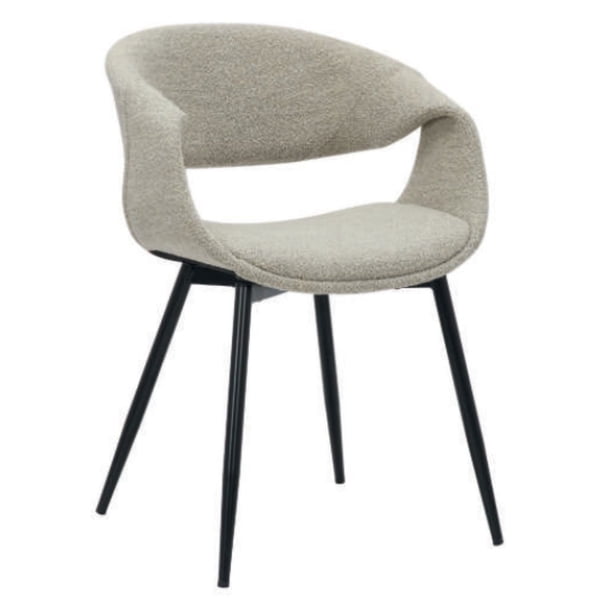 Silla Várix Tela Gris – Silla Moderna para Comedor o Sala, Patas Negras, Diseño Contemporáneo y Elegante