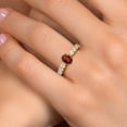thumbnail image 4 of Gem Stone King 14K Yellow Gold Red Garnet and Lab Grown Diamond Engagement Ring for Women | 1.75 Cttw | Oval 7X5MM | Gemstone January Birthstone | Size 5, 4 of 6