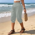 thumbnail image 6 of VBVC Women's Plus High Waisted Harem Capri Pants , Casual Summer Joggers For Women , Ladies' Lightweight Yoga Lounge Trousers with Pockets, Gray , L-5XL, 6 of 9