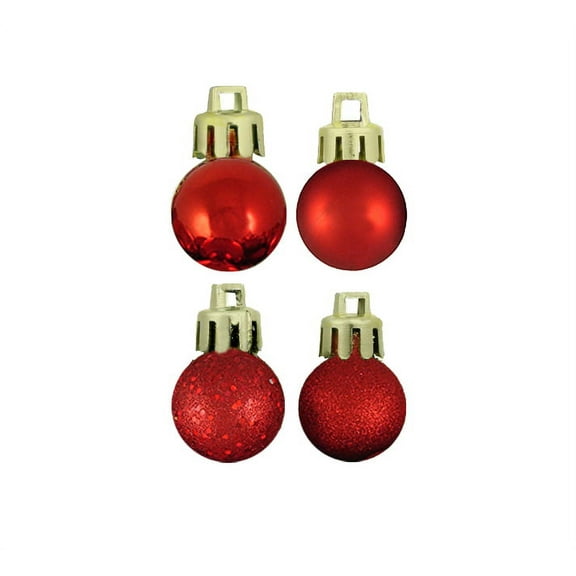 Northlight 18ct Shatterproof 4-Finish Christmas Ball Ornament Set 1.25" - Red