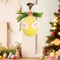 thumbnail image 3 of AZXY Easter Egg Bunny Ornament, Fuzzy Yellow Plastic Easter Hanging Decoration, Bunny Egg with Ears & Floral Accents for Tree, Easter Party & Home Indoor Outdoor Decor, 3 of 6