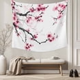 thumbnail image 5 of Cherry Blossoms Tapestry for Bedroom Wall Hanging Tapestry, Pink Pastoral Modern Gradient Spring Ceiling Backdrop Tapestries Poster Blanket Wall Decor for Teens Room Living Room Dorm 55" x 73", 5 of 8