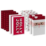 Hallmark 10-Pack Assortment Medium Holiday Gift Box Bundle (Holly Jolly Santa)