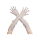 thumbnail image 1 of Guantes de malla de lunares para mujer, guantes de tul de organza extra largos, 1 par, talla única, puntos blancos y negros, 1 of 6