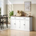 thumbnail image 2 of HOMCOM Buffet avec Station de Recharge, Bahut Rustique de 55 Pouces, Blanc, 2 of 10