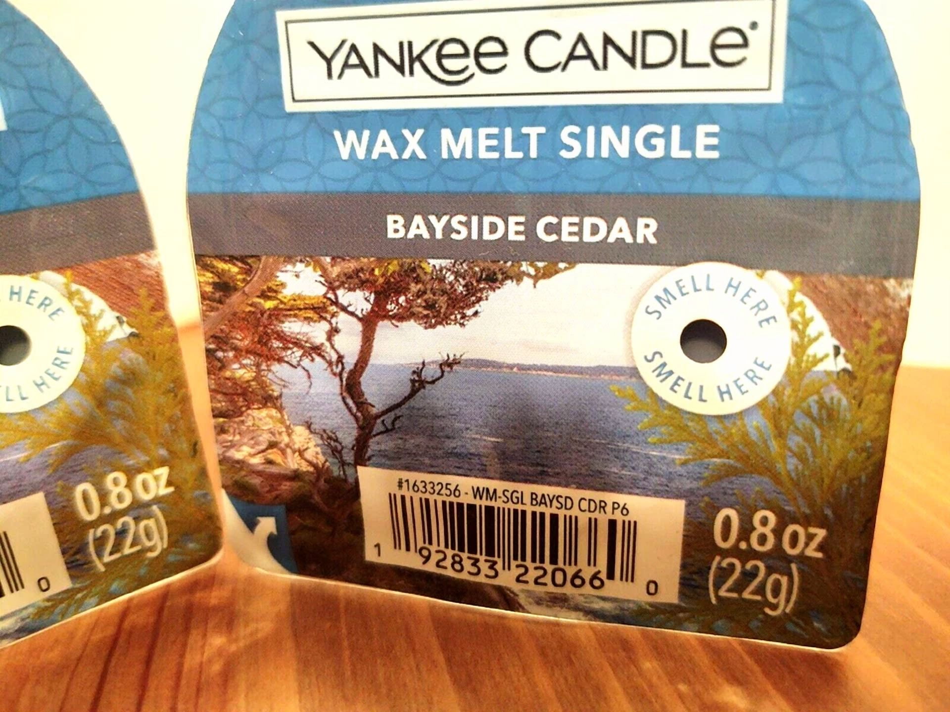 Yankee Candle Bayside Cedar Wax Melt Tart Singles X 2 0.8 Oz Each New