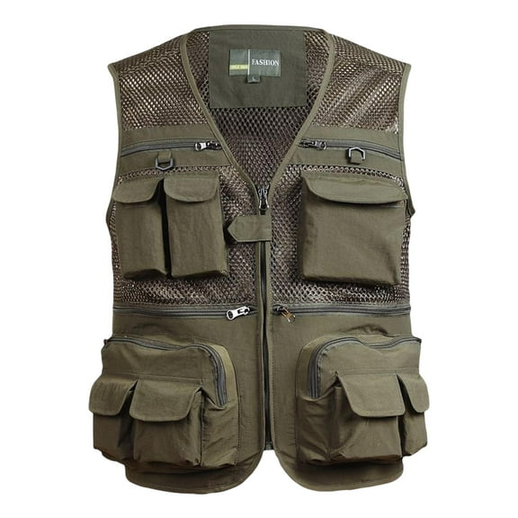 Mesh Fishing Vest Lightweight with Multi Pocket Camping Travel Training