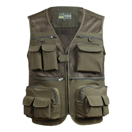 Mens Mesh Outdoor Work Fishing Travel Photo Cargo Vest Multi