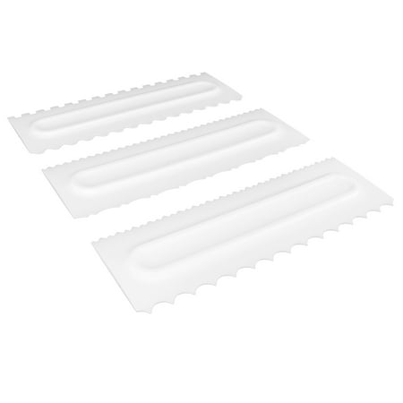

ESTINK 3Pcs/Set Cream Scraper Plastic Scraper Fondant Cake Modeling Tool For Dessert Decoration Fondant Scraper Plastic Scraper