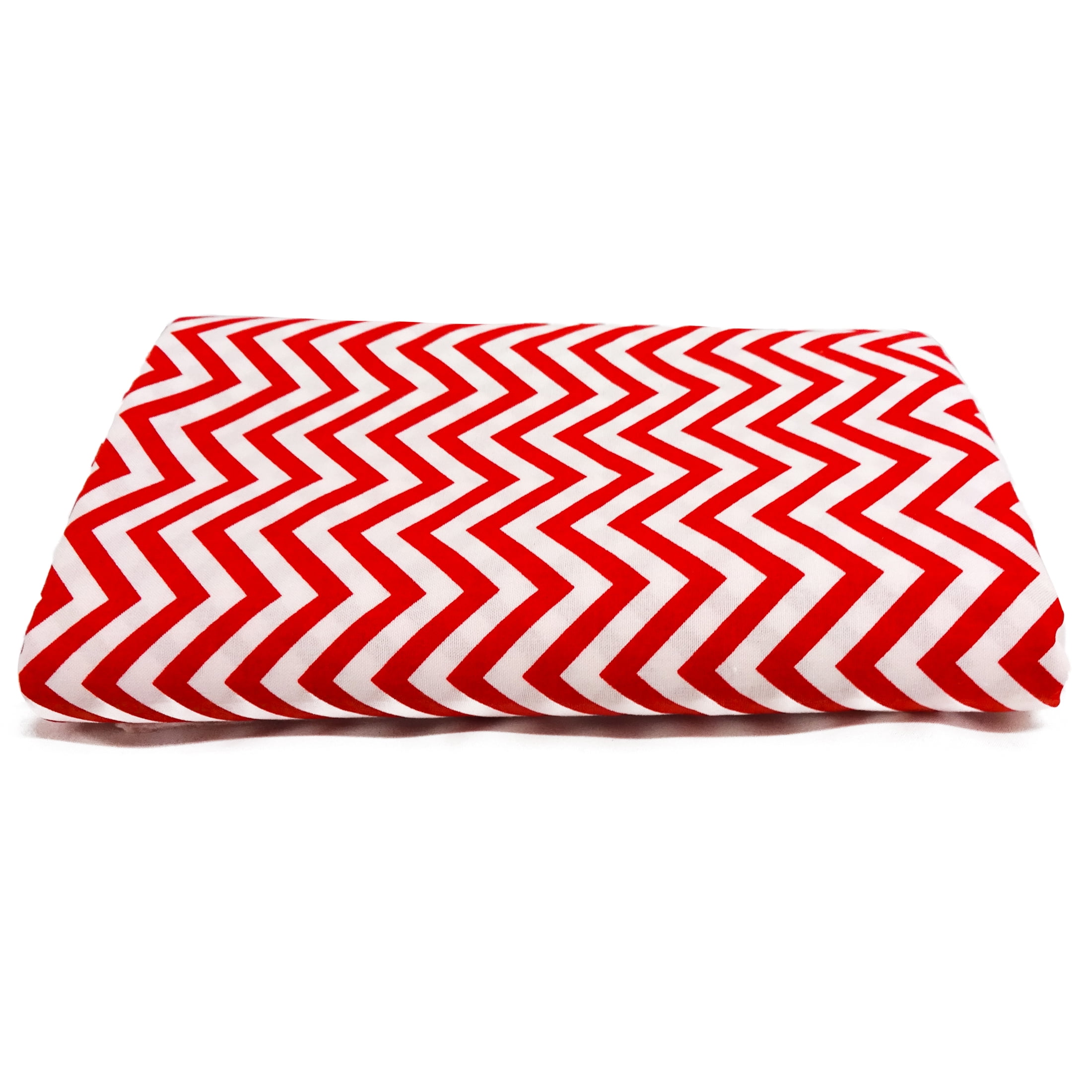 Shason Textile 45" x 1 yd 100% Cotton Zigzag Apparel Fabric, Red and White