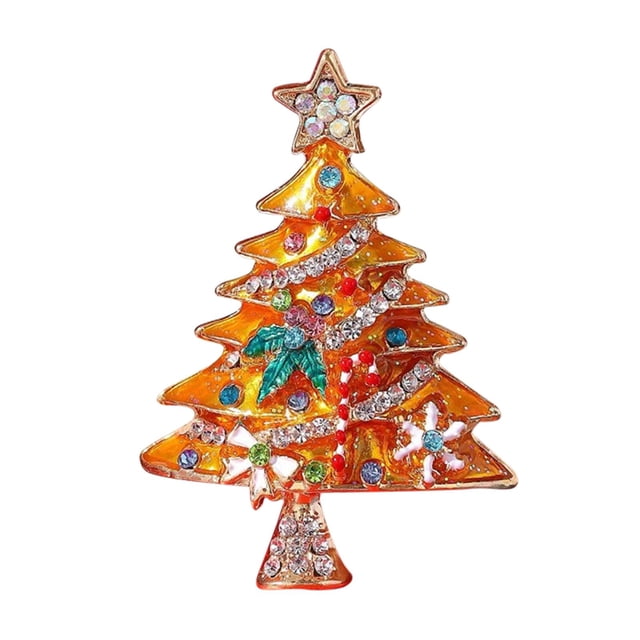 Broche de Navidad Yuyangstore Broche Navideño de Diamantes de Imitación