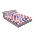 thumbnail image 2 of Ambesonne Fish Fitted Sheet & Pillow Sham Set, Nautical Fish Theme Design, Queen, Red and Navy Blue, 2 of 2