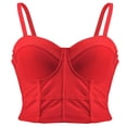 thumbnail image 3 of European and American backless tube top solid color bra with small straps and removable shoulder straps ultra short bra versatile body shaping vest - black - XL, 3 of 5