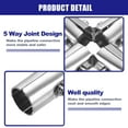 thumbnail image 3 of Uxcell 10Pack Structural Pipe Connector, 180 Degree 5 Way Metal Joint Chain Link, Silver, 3 of 7