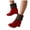 Red, variant on Womens Suede Plush Mid Calf Black Boots Comfortable Wedge Orthopedic Booties Winter Warm Slip On Dress Shoes