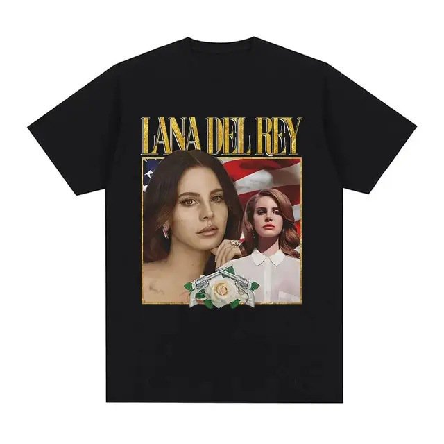 Lana Del Rey Short Sleeve Pattern T-Shirt Fashion Breathable Cotton T-Shirt--Youyoupin