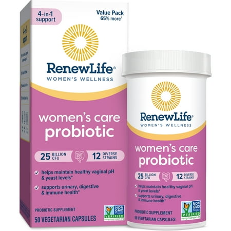 Renew Life Womens Wellness, Womens Care Probiotic, 25 Billion CFU per Cap, 50 Count