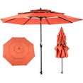thumbnail image 7 of Homefun 10FT Patio Umbrella 3-Tier Market Umbrella with 8 Sturdy Ribs Crank & Tilt Mechanism Waterproof UV-Resistant Fabric Aluminum Pole Outdoor Garden Umbrella (Base Not Included), 7 of 7