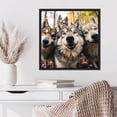 thumbnail image 3 of Kate and Laurel Sylvie Funny Animal Wolf Selfie Framed Canvas Wall Art by The Creative Bunch Studio, 22x22 Black, Funny Cute Animal Art for Wall, 3 of 7