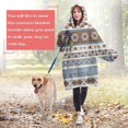 thumbnail image 4 of Wearable Oversized Blanket,Brown Geometric Striped Pattern Wearable Blanket Hoodie for Adults,Cozy Hooded Blankets with Super Pockets,Super Warm Fuzzy Pullover for Women & Men, 4 of 6