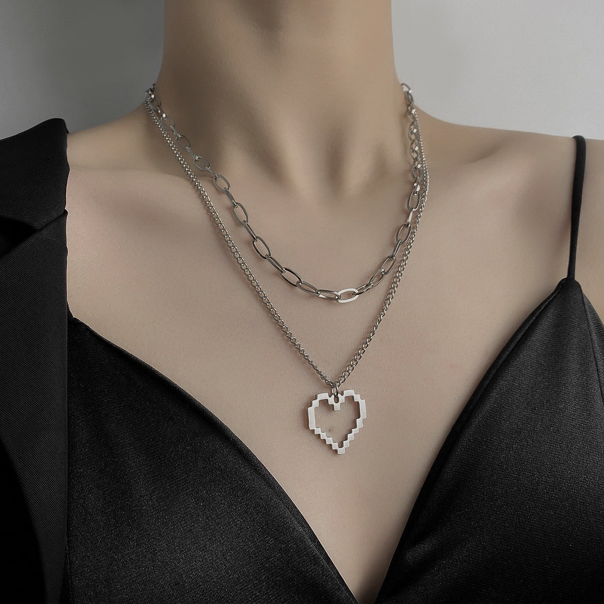 Valenine's Day Gift Mosaic Heart Pendant Mosaic Jewelry Wearable Art Jewelry Mosaic Necklace