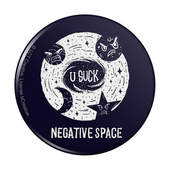 Negative Space Black Hole Funny Humor Pinback Button Pin