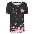 thumbnail image 3 of Tops de Manga Corta de Algodón para Mujeres Cuello Redondo Impreso Casual, Blusa de Moda para el Hogar Y el Uso Diario, 3 of 4