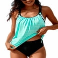 thumbnail image 1 of Womens Striped Floral Tankini Swimwear Bikini Sets Bathing Suits Swimsuit, 1 of 4
