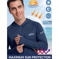 thumbnail image 2 of 3 Pack UPF 50+ Sun Protection Mens Hoodie Long Sleeve SPF Fishing Shirt Swim Rash Guard Athletic Workout Tops, 2 of 7
