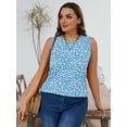 thumbnail image 4 of SHOWMALL Women's Plus Sleeveless Shirts Summer Floral Tunic Tops Blue Butterflies 3X Round Neck Casual Flowy Tank Tops Loose Fit, 4 of 7