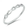 thumbnail image 1 of Cute Interlocking Sideways Cutout Teardrop Ring .925 Sterling Silver Band Jewelry Female Male Size 5, 1 of 4