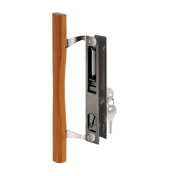 Prime-Line C 1032 Keyed Sliding Glass Door Handle Set – Replace Old or  Damaged Door Handles Quickly and Easily –Wood & Black Painted Diecast,  Hook.., 