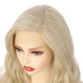 thumbnail image 6 of OneDor Premium Japanese High-Temperature Fiber Synthetic Hair 130% Density Wavy Lace Front Side Part Long Wigs (Light Brown Evenly Blended with Dark Natural Blonde-RL12/16), 6 of 7