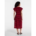 thumbnail image 3 of Time and Tru Women's Double Cloth Midi Dress, Sizes XS-XXXL, 3 of 5