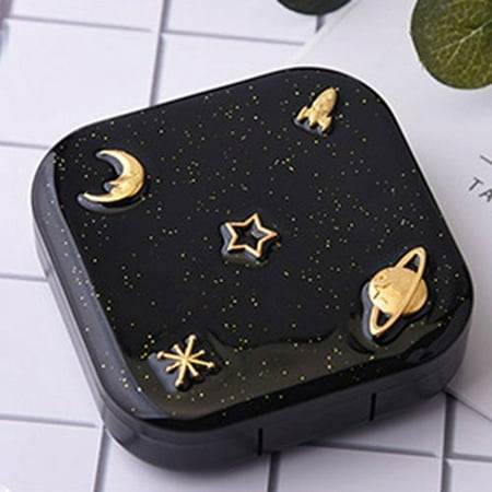 KABOER Fashion Black Moon Star Space Contact Lens Case Companion Care