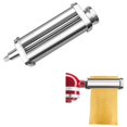 thumbnail image 4 of Accesorio para pasta para batidora de pie KitchenAid, incluye rodillo para pasta, cortador de espaguetis y cortador de fettuccine, accesorios para hacer pasta de acero inoxidable, 3 piezas brillar Electrónica, 4 of 5