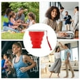 thumbnail image 5 of Unique Bargains 1 Pc Collapsible Cups Portable Folding Cup with Wrist Strap Folded Height 2.5cm Camping Water Cup 200ml Bright Red, 5 of 5