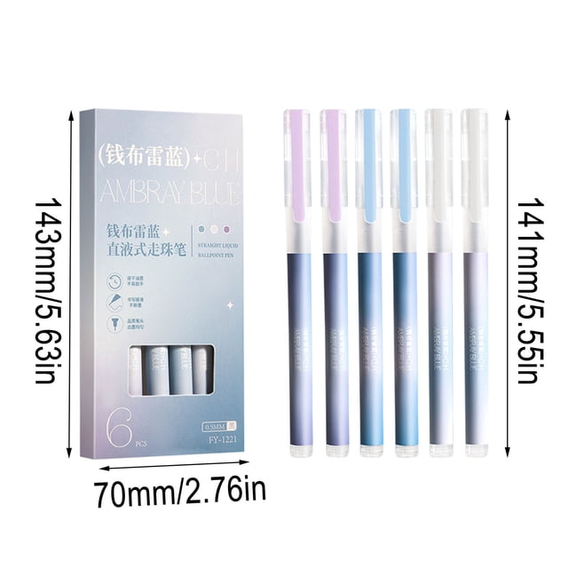 Straight Liquid Ballpoint Pen Black - High Capacity Student Specific Fast Drying Pen