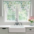 thumbnail image 4 of Green Tie Up Curtains for Windows, Adjustable Balloon Window Shades, Eucalyptus Leaves Kitchen Window Treatments Farmhouse Short Curtains with Rod Pocket 42"x45", 4 of 8