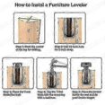thumbnail image 4 of Heavy Duty Adjustable Furniture Legs 4 Pack - 600lbs Capacity Black, 4 of 4