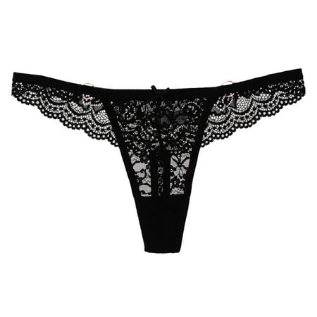 Upioiwer Womens Underwear Seamless Black Underwear Womens Sexy Lace Panties Thong Low Rise Cotton Underwear Cutout Lace Bikini Briefs Thong Tummy Control High Waisted Cotton Underwear For Women