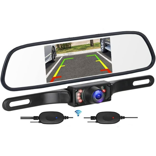 Bileeko Wireless Backup Camera and 4.3'' Mirror Monitor Kit for Car Truck Van Rear View