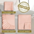 thumbnail image 5 of Twin Sheet Set - 1800 Ultra-Soft Microfiber Twin Bed Sheets - Double Brushed - Deep Pockets - Easy Fit – Wrinkle Free - Comfy - 3 Piece Set - Bedding Sheets & Pillowcases (Twin, Peach), 5 of 7