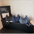 thumbnail image 3 of Sunyuer Women Vintage Washed Denim Crossbody Bag, Casual Small Hobo Shoulder Purse, Trendy Denim Sling Handbag with Front Pocket, Adjustable Strap Fashion Daily Outdoor Travel Shoulder Bag, 3 of 7