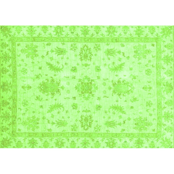 Ahgly Company Indoor Rectangle Oriental Green Modern Area Rugs, 4' x 6'