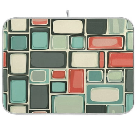 

Dish Drying Mat Multi-functional Absorbent Kitchen Drying Mat Foldable Drying Mat for Kitchen Drainer Rack 18 x24 Geometric Shapes