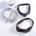 thumbnail image 3 of Hairwrap, GMYLE Knotted Headband Stripe Pattern Simple Geometric Minimal Cute Fancy Vintage Korean Style Hair Ties Clippers Accessories for Women Girls Fashion Beauty (Navy), 3 of 3